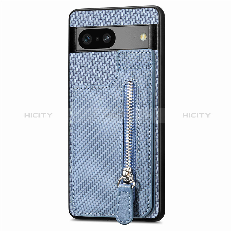 Coque Ultra Fine Silicone Souple Housse Etui avec Aimante Magnetique S04D pour Google Pixel 7a 5G Bleu Plus