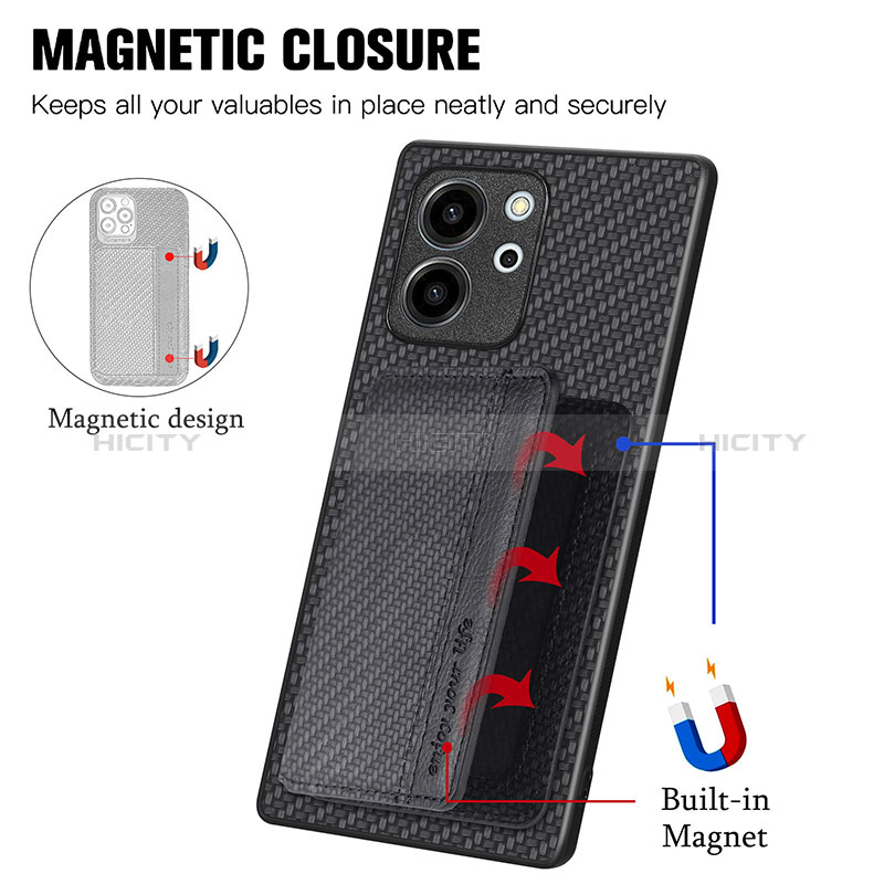 Coque Ultra Fine Silicone Souple Housse Etui avec Aimante Magnetique S04D pour Huawei Honor 80 SE 5G Plus