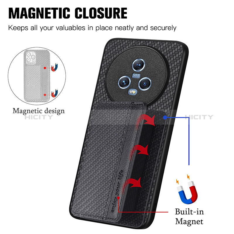 Coque Ultra Fine Silicone Souple Housse Etui avec Aimante Magnetique S04D pour Huawei Honor Magic5 5G Plus