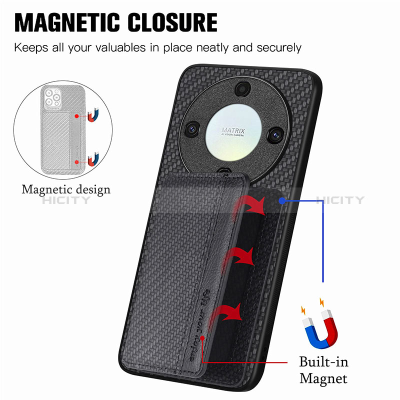 Coque Ultra Fine Silicone Souple Housse Etui avec Aimante Magnetique S04D pour Huawei Honor Magic5 Lite 5G Plus