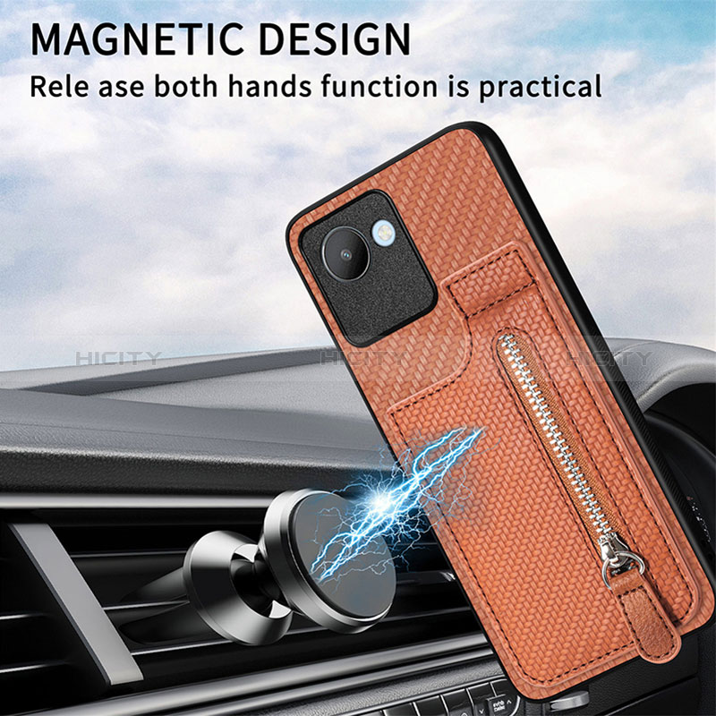 Coque Ultra Fine Silicone Souple Housse Etui avec Aimante Magnetique S04D pour Realme C30 Plus