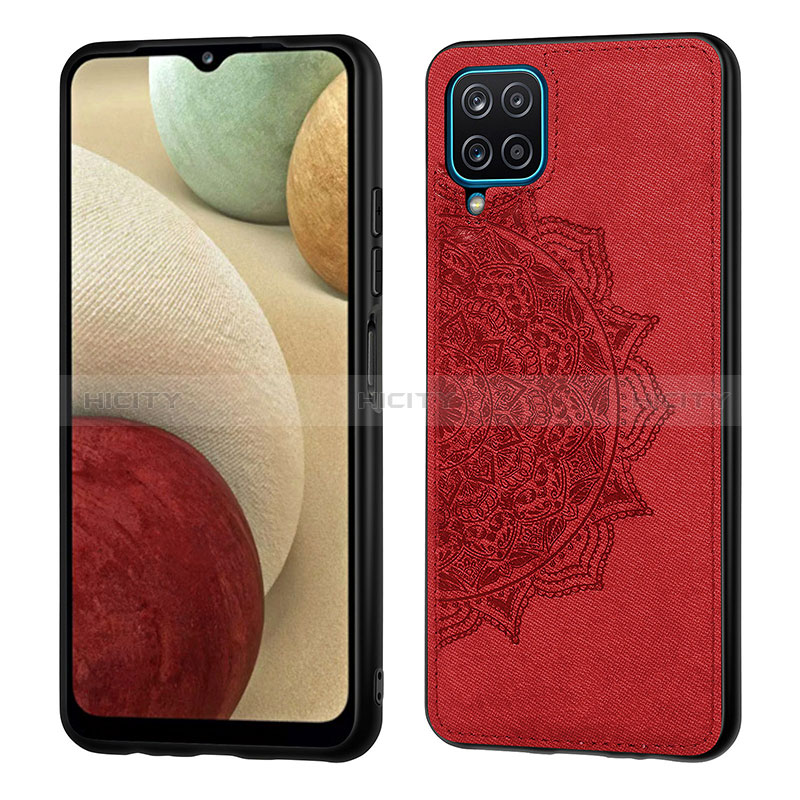 Coque Ultra Fine Silicone Souple Housse Etui avec Aimante Magnetique S04D pour Samsung Galaxy A12 5G Rouge Plus