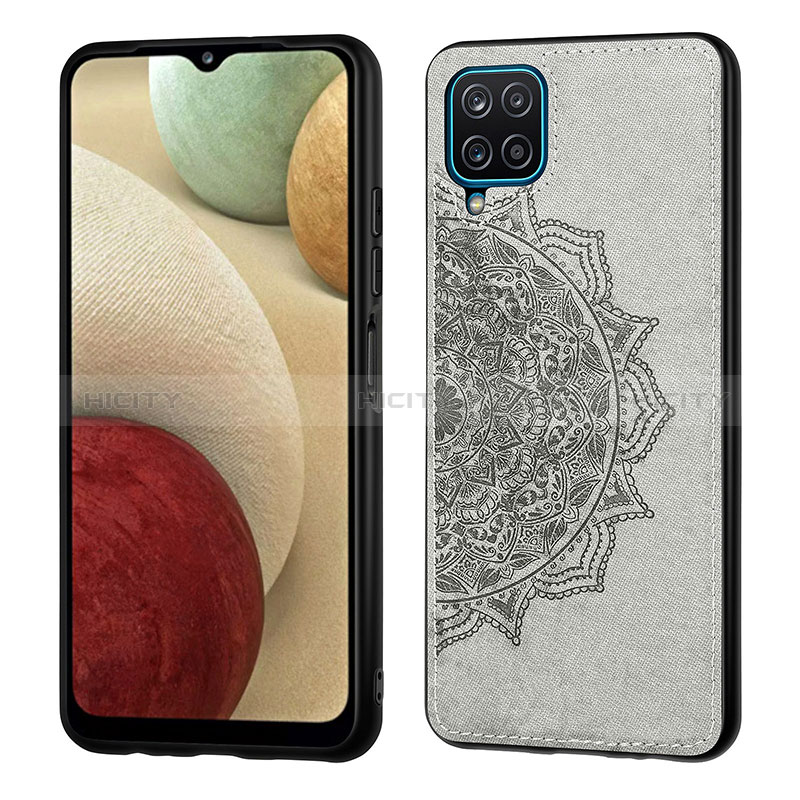 Coque Ultra Fine Silicone Souple Housse Etui avec Aimante Magnetique S04D pour Samsung Galaxy A12 Nacho Gris Plus