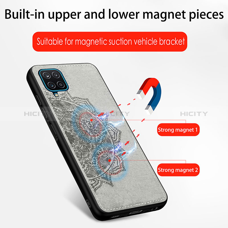 Coque Ultra Fine Silicone Souple Housse Etui avec Aimante Magnetique S04D pour Samsung Galaxy A12 Plus