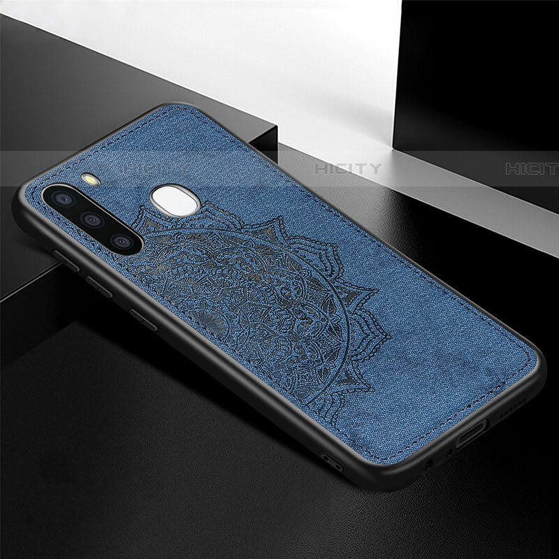 Coque Ultra Fine Silicone Souple Housse Etui avec Aimante Magnetique S04D pour Samsung Galaxy A21 European Bleu Plus