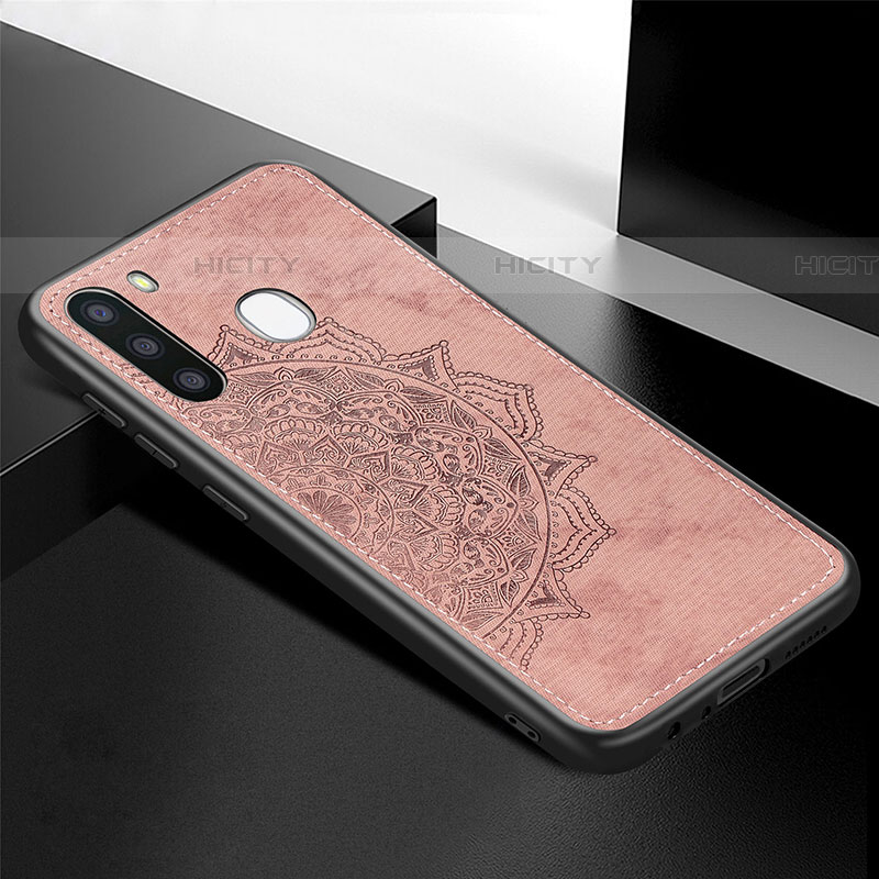 Coque Ultra Fine Silicone Souple Housse Etui avec Aimante Magnetique S04D pour Samsung Galaxy A21 European Or Rose Plus