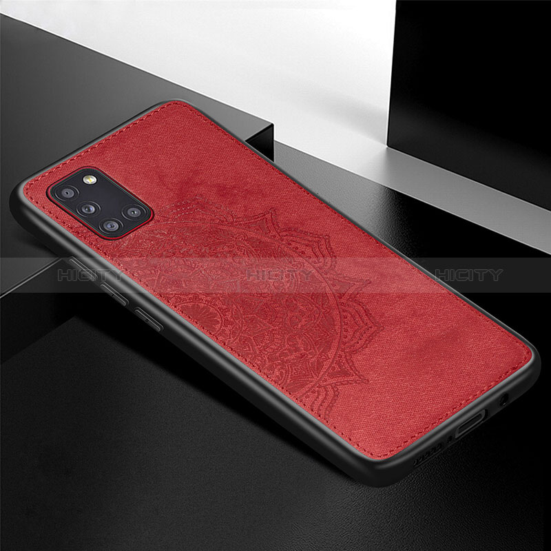 Coque Ultra Fine Silicone Souple Housse Etui avec Aimante Magnetique S04D pour Samsung Galaxy A31 Rouge Plus