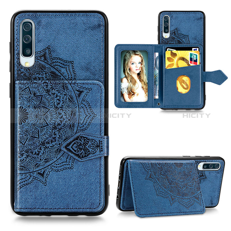 Coque Ultra Fine Silicone Souple Housse Etui avec Aimante Magnetique S04D pour Samsung Galaxy A50S Bleu Plus