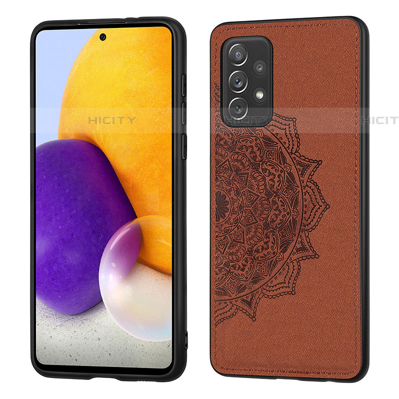 Coque Ultra Fine Silicone Souple Housse Etui avec Aimante Magnetique S04D pour Samsung Galaxy A72 4G Marron Plus