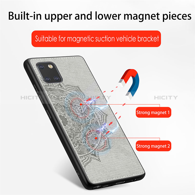 Coque Ultra Fine Silicone Souple Housse Etui avec Aimante Magnetique S04D pour Samsung Galaxy A81 Plus