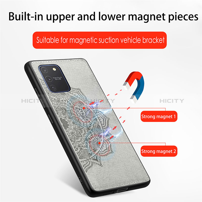 Coque Ultra Fine Silicone Souple Housse Etui avec Aimante Magnetique S04D pour Samsung Galaxy A91 Plus