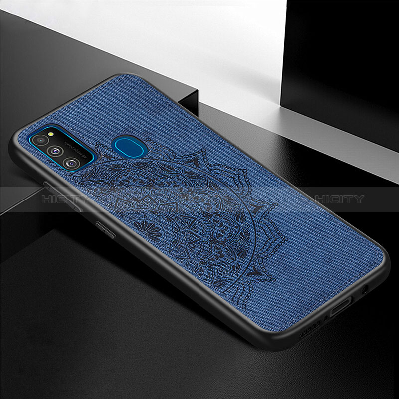 Coque Ultra Fine Silicone Souple Housse Etui avec Aimante Magnetique S04D pour Samsung Galaxy M21 Bleu Plus