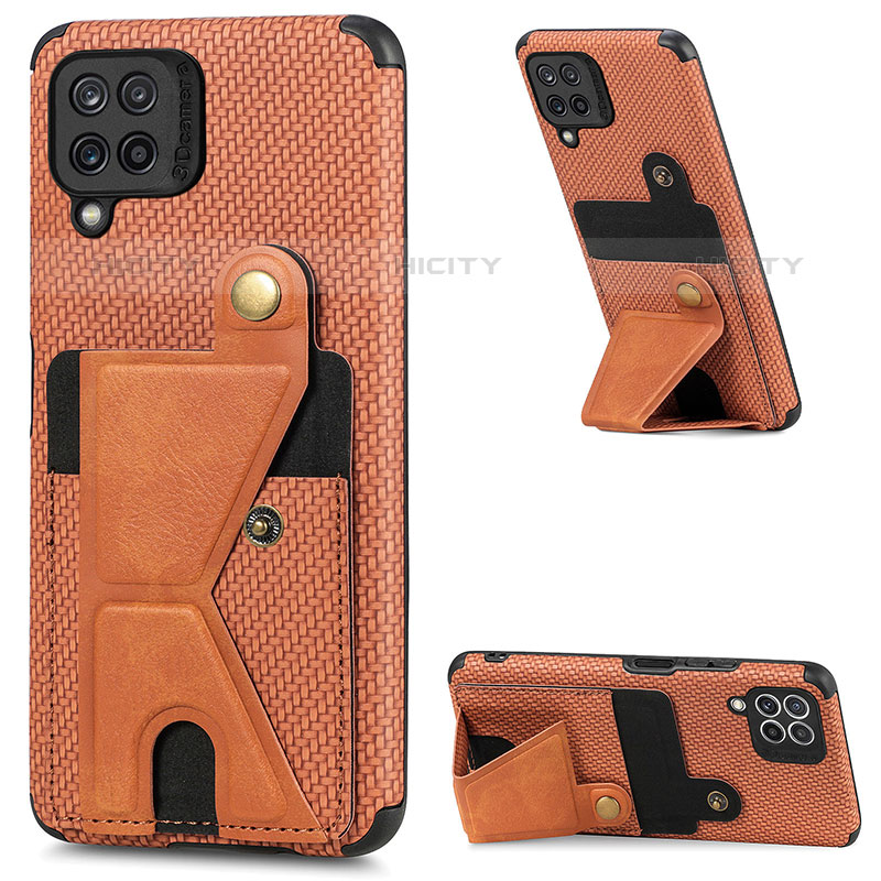 Coque Ultra Fine Silicone Souple Housse Etui avec Aimante Magnetique S04D pour Samsung Galaxy M32 4G Marron Plus