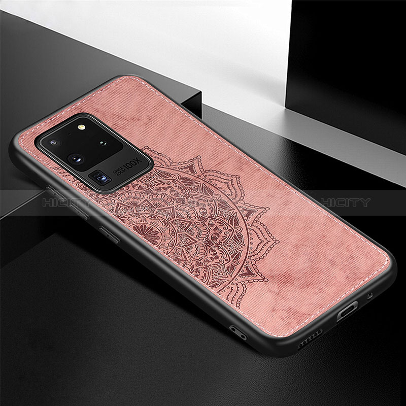 Coque Ultra Fine Silicone Souple Housse Etui avec Aimante Magnetique S04D pour Samsung Galaxy S20 Ultra 5G Or Rose Plus