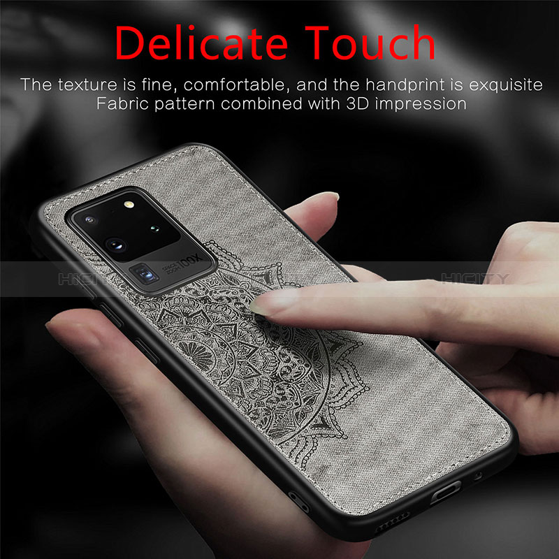 Coque Ultra Fine Silicone Souple Housse Etui avec Aimante Magnetique S04D pour Samsung Galaxy S20 Ultra 5G Plus