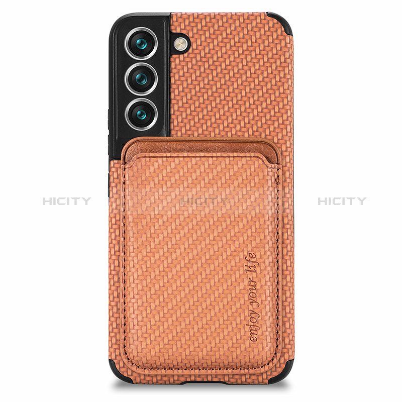 Coque Ultra Fine Silicone Souple Housse Etui avec Aimante Magnetique S04D pour Samsung Galaxy S24 5G Marron Plus