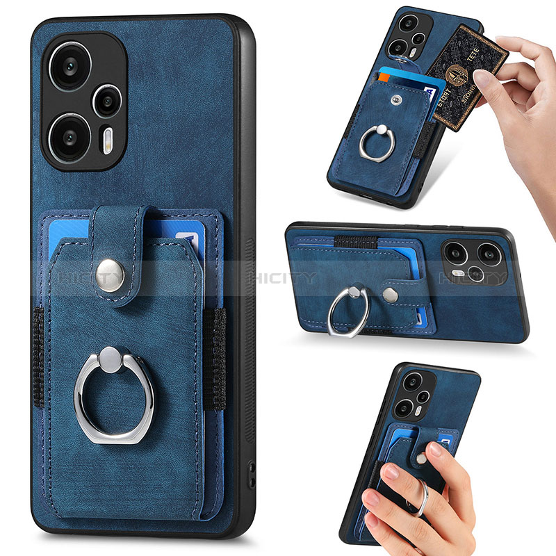 Coque Ultra Fine Silicone Souple Housse Etui avec Aimante Magnetique S04D pour Xiaomi Poco F5 5G Bleu Plus