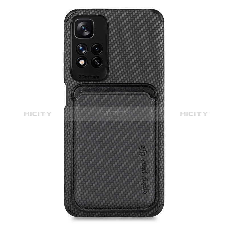 Coque Ultra Fine Silicone Souple Housse Etui avec Aimante Magnetique S04D pour Xiaomi Poco X4 NFC Noir Plus