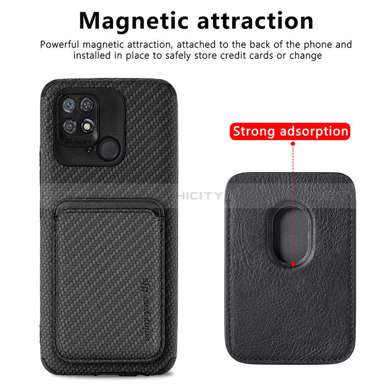 Coque Ultra Fine Silicone Souple Housse Etui avec Aimante Magnetique S04D pour Xiaomi Redmi 10 India Plus