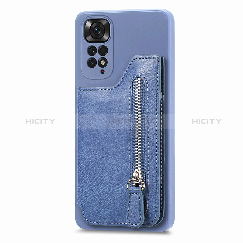 Coque Ultra Fine Silicone Souple Housse Etui avec Aimante Magnetique S04D pour Xiaomi Redmi Note 11 4G (2022) Bleu Plus