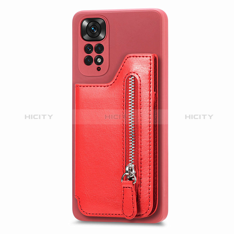 Coque Ultra Fine Silicone Souple Housse Etui avec Aimante Magnetique S04D pour Xiaomi Redmi Note 11 4G (2022) Rouge Plus