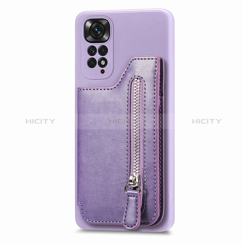 Coque Ultra Fine Silicone Souple Housse Etui avec Aimante Magnetique S04D pour Xiaomi Redmi Note 11 4G (2022) Violet Plus