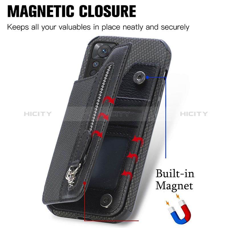 Coque Ultra Fine Silicone Souple Housse Etui avec Aimante Magnetique S04D pour Xiaomi Redmi Note 11 Pro 4G Plus