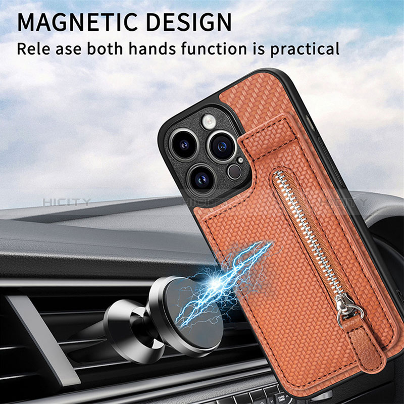 Coque Ultra Fine Silicone Souple Housse Etui avec Aimante Magnetique S05D pour Apple iPhone 14 Pro Max Plus