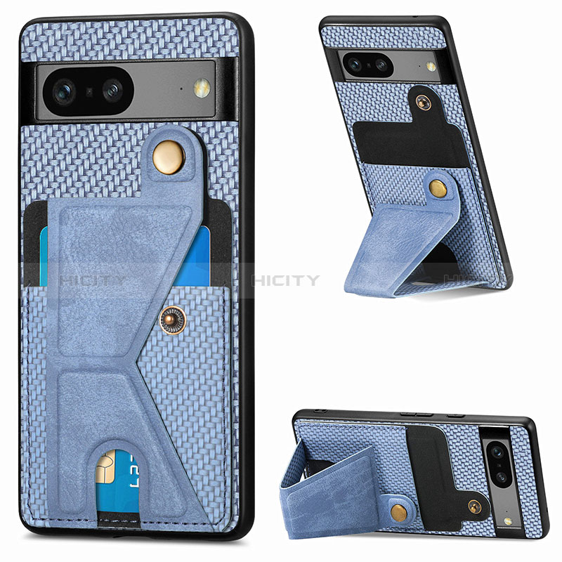 Coque Ultra Fine Silicone Souple Housse Etui avec Aimante Magnetique S05D pour Google Pixel 7a 5G Bleu Plus