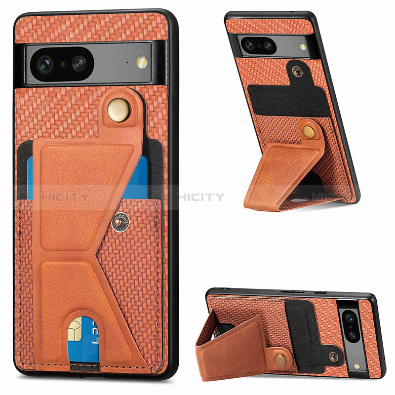 Coque Ultra Fine Silicone Souple Housse Etui avec Aimante Magnetique S05D pour Google Pixel 7a 5G Marron Plus