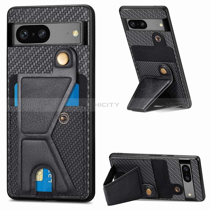 Coque Ultra Fine Silicone Souple Housse Etui avec Aimante Magnetique S05D pour Google Pixel 7a 5G Noir Plus