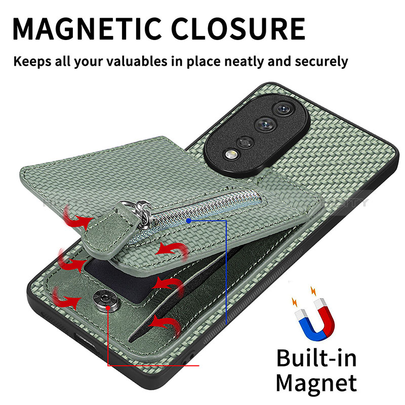 Coque Ultra Fine Silicone Souple Housse Etui avec Aimante Magnetique S05D pour Huawei Honor 80 5G Plus