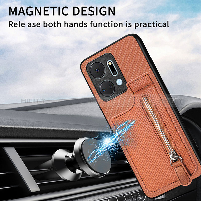 Coque Ultra Fine Silicone Souple Housse Etui avec Aimante Magnetique S05D pour Huawei Honor X7a Plus