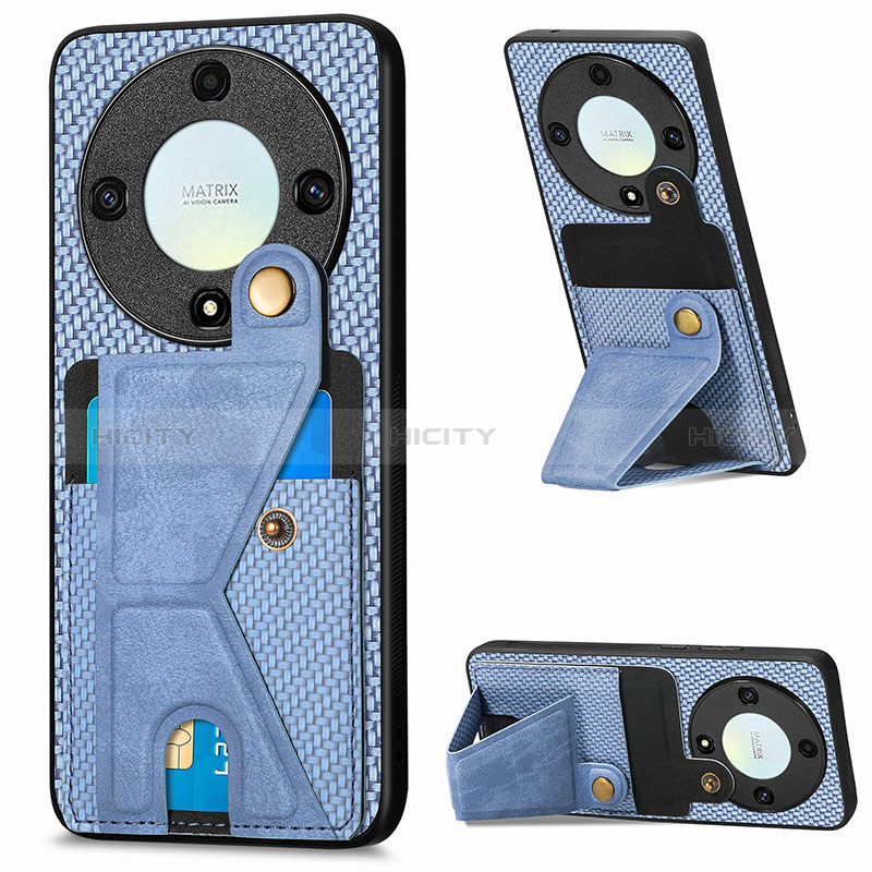 Coque Ultra Fine Silicone Souple Housse Etui avec Aimante Magnetique S05D pour Huawei Honor X9a 5G Bleu Plus