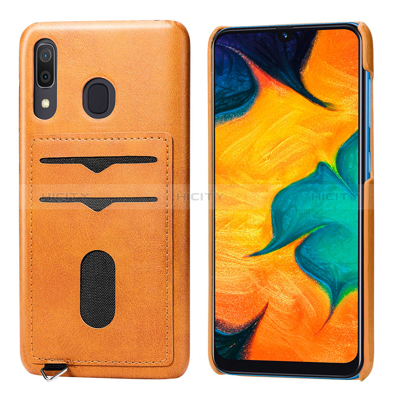 Coque Ultra Fine Silicone Souple Housse Etui avec Aimante Magnetique S05D pour Samsung Galaxy A20 Orange Plus