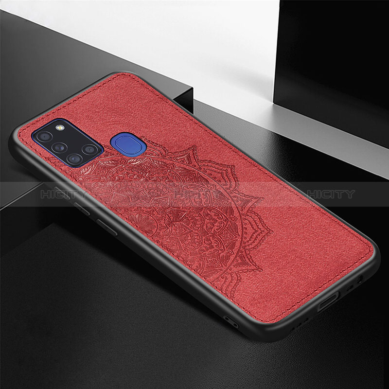 Coque Ultra Fine Silicone Souple Housse Etui avec Aimante Magnetique S05D pour Samsung Galaxy A21s Rouge Plus