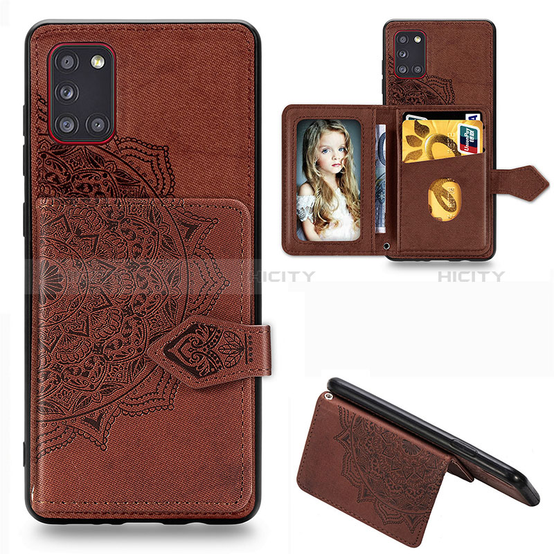 Coque Ultra Fine Silicone Souple Housse Etui avec Aimante Magnetique S05D pour Samsung Galaxy A31 Marron Plus