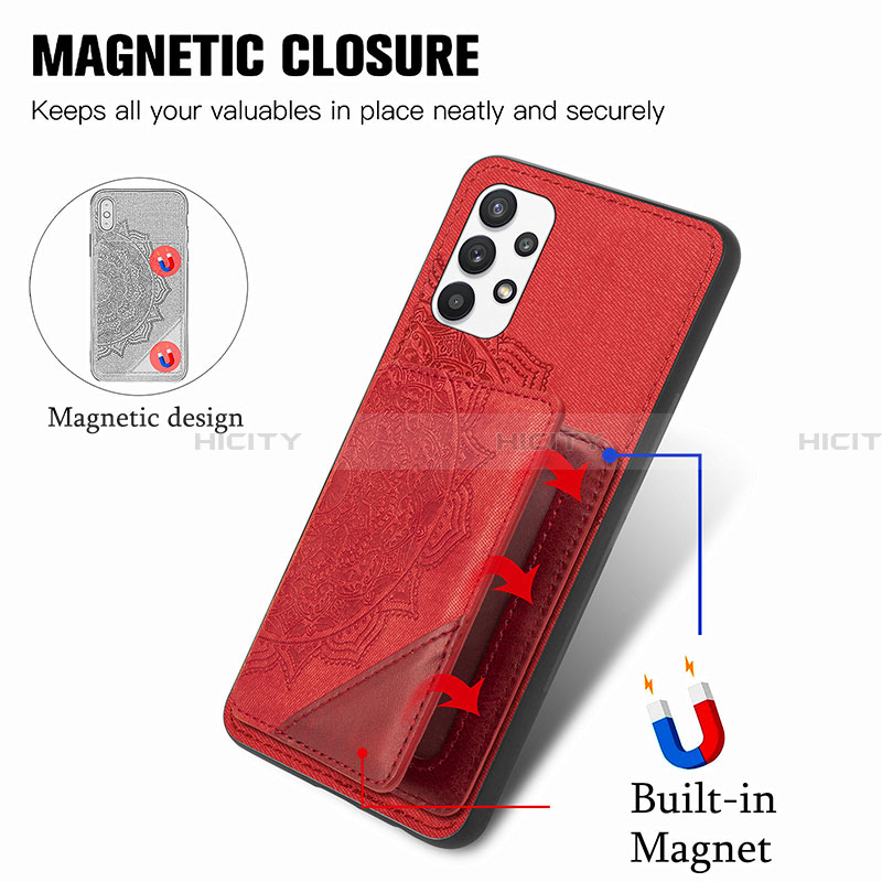 Coque Ultra Fine Silicone Souple Housse Etui avec Aimante Magnetique S05D pour Samsung Galaxy A32 5G Plus