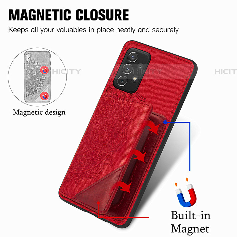 Coque Ultra Fine Silicone Souple Housse Etui avec Aimante Magnetique S05D pour Samsung Galaxy A52 4G Plus