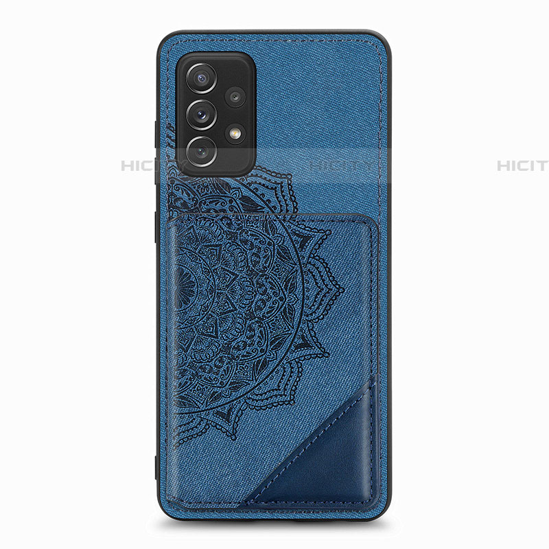 Coque Ultra Fine Silicone Souple Housse Etui avec Aimante Magnetique S05D pour Samsung Galaxy A52 5G Bleu Plus