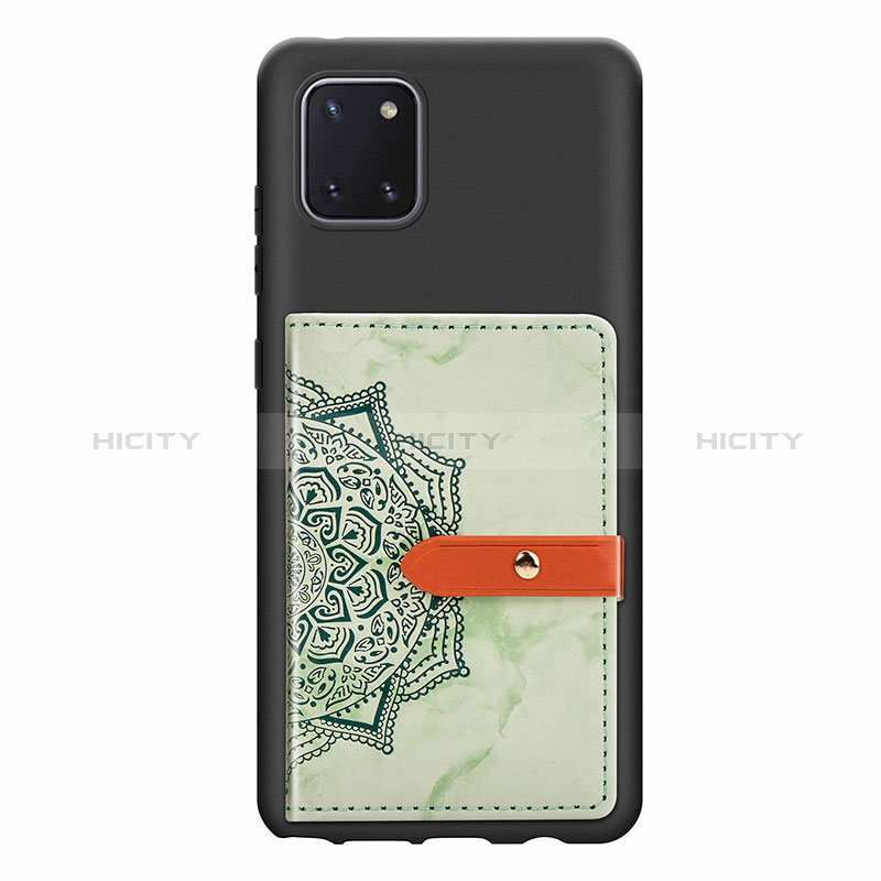 Coque Ultra Fine Silicone Souple Housse Etui avec Aimante Magnetique S05D pour Samsung Galaxy A81 Vert Plus