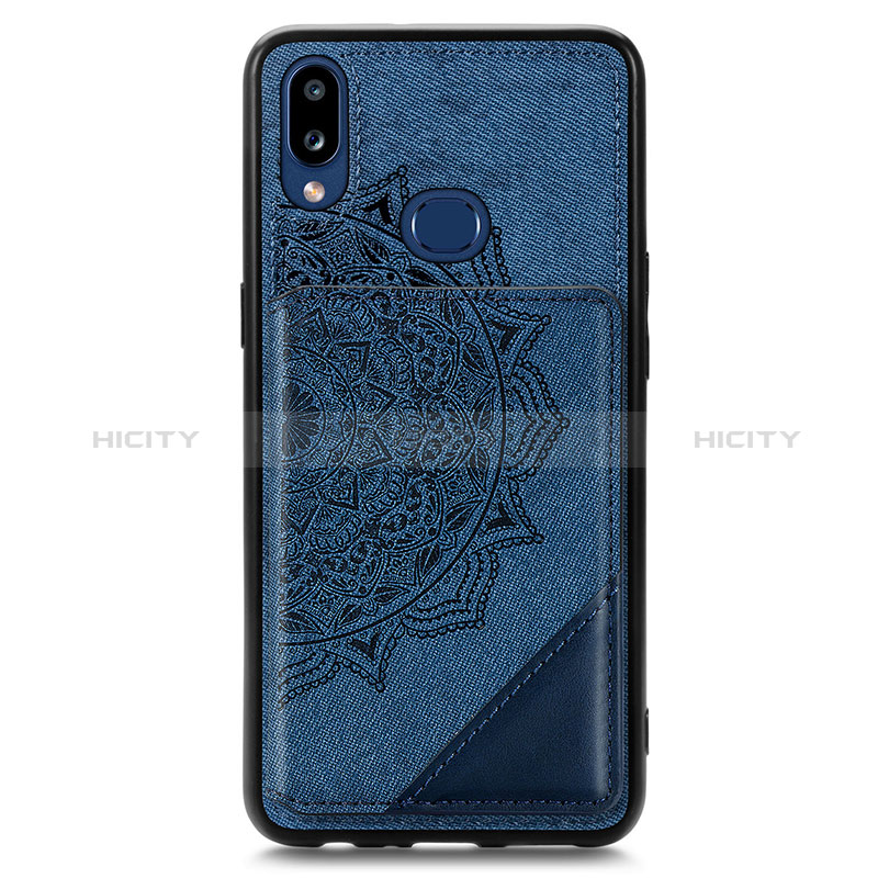 Coque Ultra Fine Silicone Souple Housse Etui avec Aimante Magnetique S05D pour Samsung Galaxy M01s Bleu Plus