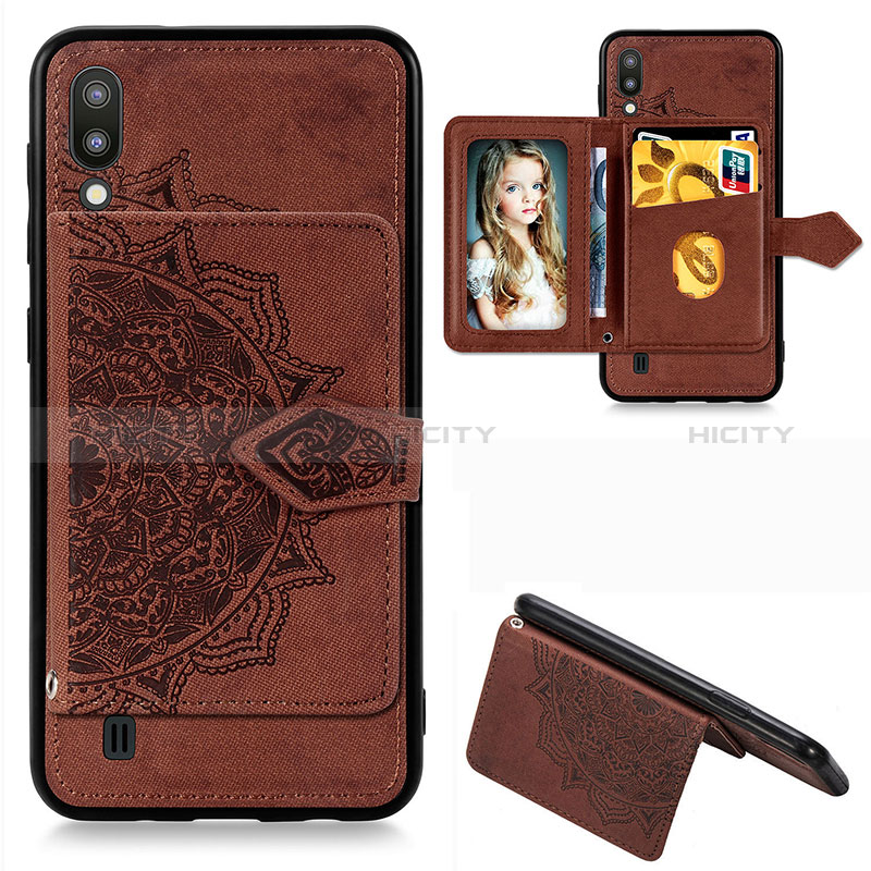 Coque Ultra Fine Silicone Souple Housse Etui avec Aimante Magnetique S05D pour Samsung Galaxy M10 Marron Plus