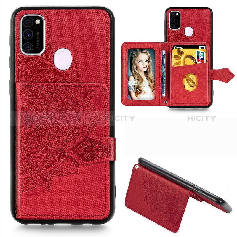 Coque Ultra Fine Silicone Souple Housse Etui avec Aimante Magnetique S05D pour Samsung Galaxy M30s Rouge Plus