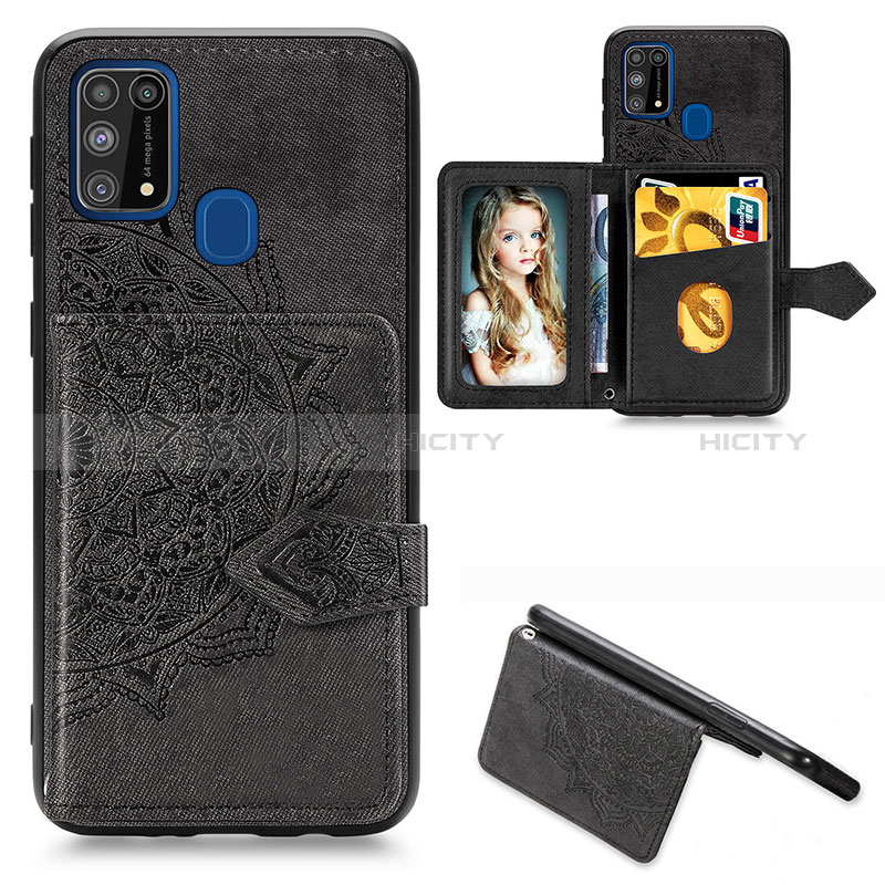 Coque Ultra Fine Silicone Souple Housse Etui avec Aimante Magnetique S05D pour Samsung Galaxy M31 Noir Plus