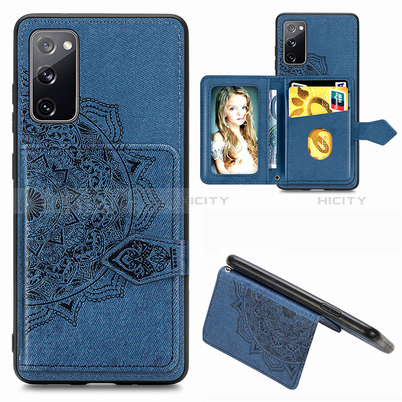 Coque Ultra Fine Silicone Souple Housse Etui avec Aimante Magnetique S05D pour Samsung Galaxy S20 FE (2022) 5G Bleu Plus