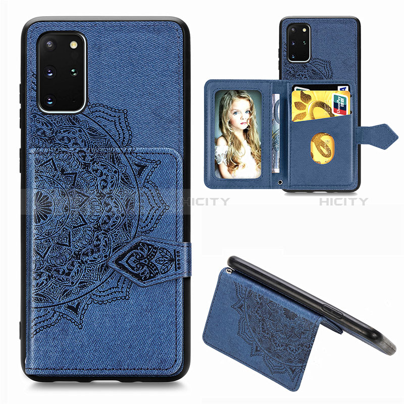 Coque Ultra Fine Silicone Souple Housse Etui avec Aimante Magnetique S05D pour Samsung Galaxy S20 Plus 5G Bleu Plus