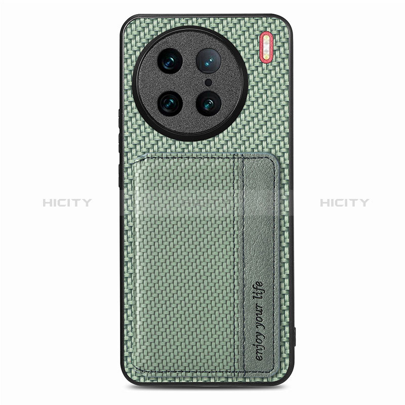 Coque Ultra Fine Silicone Souple Housse Etui avec Aimante Magnetique S05D pour Vivo X90 Pro 5G Vert Plus