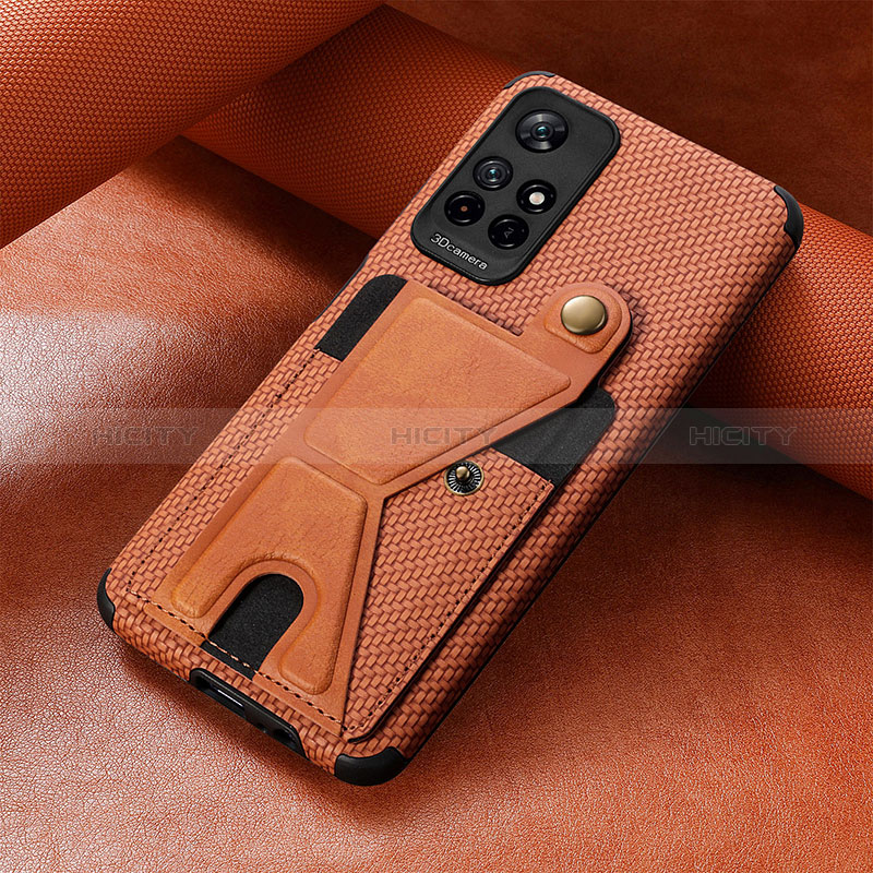 Coque Ultra Fine Silicone Souple Housse Etui avec Aimante Magnetique S05D pour Xiaomi Poco M4 Pro 5G Marron Plus