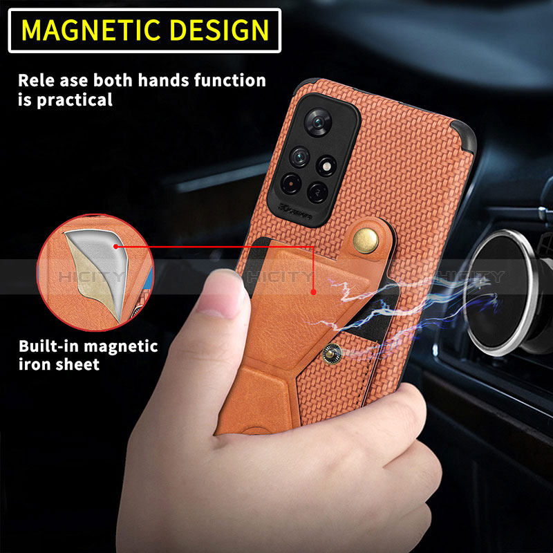 Coque Ultra Fine Silicone Souple Housse Etui avec Aimante Magnetique S05D pour Xiaomi Redmi Note 11T 5G Plus